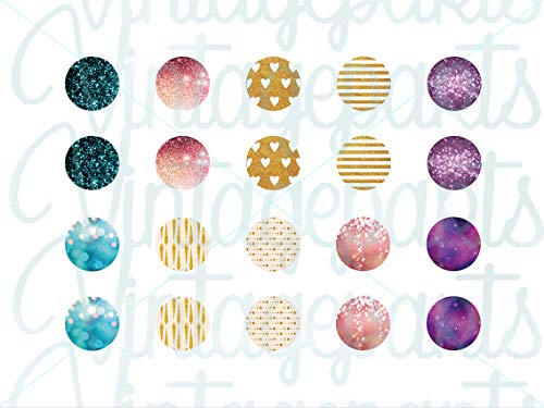 Vintageparts Motivbogen Glitter für 14mm Cabochons Schmuck selber Machen von Vintageparts FACHHANDEL FÜR SCHMUCKZUBEHÖR