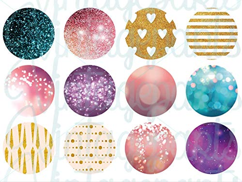 Vintageparts Motivbogen Glitter für 30mm Cabochons Schmuck selber Machen von Vintageparts FACHHANDEL FÜR SCHMUCKZUBEHÖR
