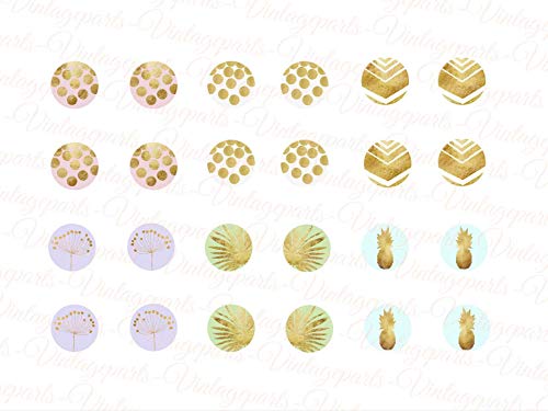 Vintageparts Motivbogen Goldregen für 12mm Cabochons Schmuck selber Machen von Vintageparts FACHHANDEL FÜR SCHMUCKZUBEHÖR