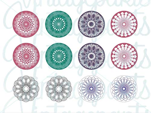 Vintageparts Motivbogen Mandala für 25mm Cabochons Schmuck selber Machen von Vintageparts FACHHANDEL FÜR SCHMUCKZUBEHÖR