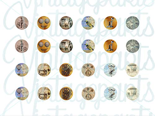 Vintageparts Motivbogen Steampunk für 12mm Cabochons Schmuck selber Machen von Vintageparts FACHHANDEL FÜR SCHMUCKZUBEHÖR