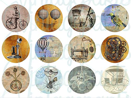 Vintageparts Motivbogen Steampunk für 30mm Cabochons Schmuck selber Machen von Vintageparts FACHHANDEL FÜR SCHMUCKZUBEHÖR
