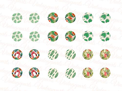 Vintageparts Motivbogen Tropical für 12 mm Cabochons von Vintageparts FACHHANDEL FÜR SCHMUCKZUBEHÖR