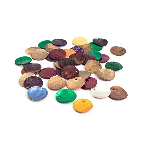 Perlmuttscheiben 15mm Farbmix 40 Stück von Vintageparts FACHHANDEL FÜR SCHMUCKZUBEHÖR