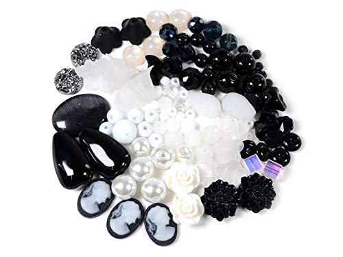 Vintageparts Set NICA DIY Perlenset in Schwarz und Weiß mit über 100 Perlen Bastelset Vintageparts Set NICA DIY Perlenset in Schwarz und Weiß mit über 100 Perlen Bastelset von Vintageparts FACHHANDEL FÜR SCHMUCKZUBEHÖR