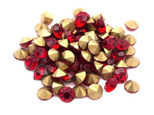 Vintageparts Strasssteine in rot 5 mm 30 Stück DIY Schmuck von Vintageparts FACHHANDEL FÜR SCHMUCKZUBEHÖR