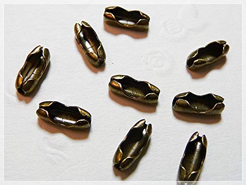 Verschlüsse für 2mm Kugelketten in antik bronzefarben 30 Stück von Vintageparts zum Schmuck selber Machen von Vintageparts FACHHANDEL FÜR SCHMUCKZUBEHÖR