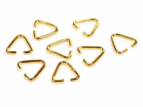 dreieckige Biegeringe in goldfarben 9 x 6 mm 20 Stück von Vintageparts DIY Schmuck Collierschlaufen Dreieck Triangle von Vintageparts FACHHANDEL FÜR SCHMUCKZUBEHÖR