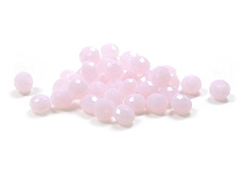 Vintageparts facettierte Glasschliffperlen in hellem rosa 6 x 4 mm 30 Stück DIY-Schmuck von Vintageparts FACHHANDEL FÜR SCHMUCKZUBEHÖR