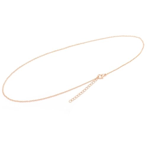 Vintageparts fertige Kurze Gliederkette aus Einer Metalllegierung mit 18k rosègold Beschichtung 45 cm Echtgold von Vintageparts FACHHANDEL FÜR SCHMUCKZUBEHÖR
