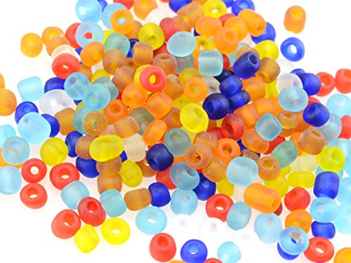 Vintageparts gefrostete Rocailles Perlen im Farbmix 4 mm 300 Stück, DIY- Schmuck, Glasperlen, Toho von Vintageparts FACHHANDEL FÜR SCHMUCKZUBEHÖR