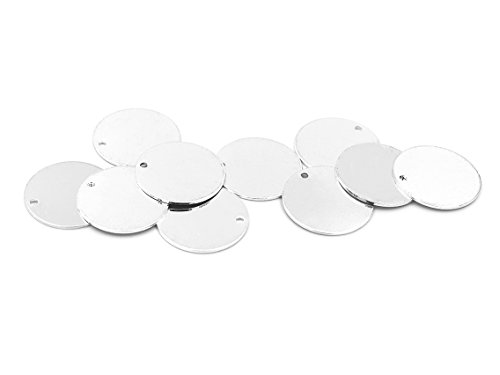 Vintageparts runde Anhänger als Plättchen in silberfarben 15mm 10 Stück DIY Schmuck Gravur von Vintageparts FACHHANDEL FÜR SCHMUCKZUBEHÖR