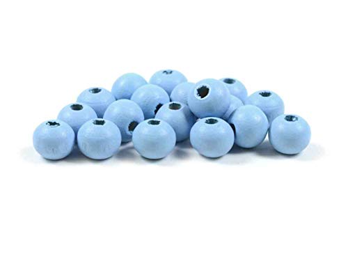 Vintageparts runde Perlen aus Holz in hellblau 8 mm 50 Stück DIY-Schmuck Holzperlen zum Fädeln von Vintageparts FACHHANDEL FÜR SCHMUCKZUBEHÖR