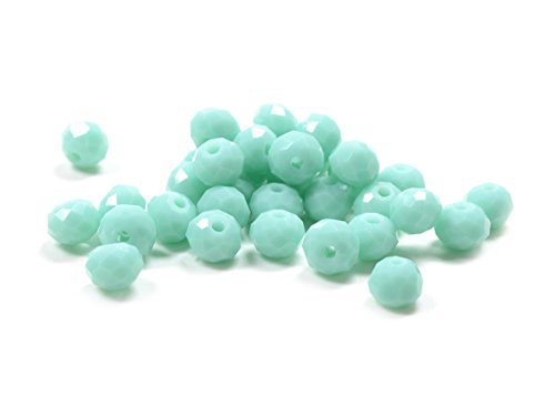 Vintageparts facettierte Glasschliffperlen in Aquamarine 6 x 4 mm 30 Stück DIY-Schmuck von Vintageparts FACHHANDEL FÜR SCHMUCKZUBEHÖR