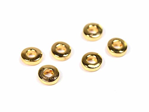 Flache Zwischenperlen in goldfarben 6 mm 20 Stück von Vintageparts DIY-Schmuck Spacerperlen Metallperlen flachrund von Vintageparts FACHHANDEL FÜR SCHMUCKZUBEHÖR