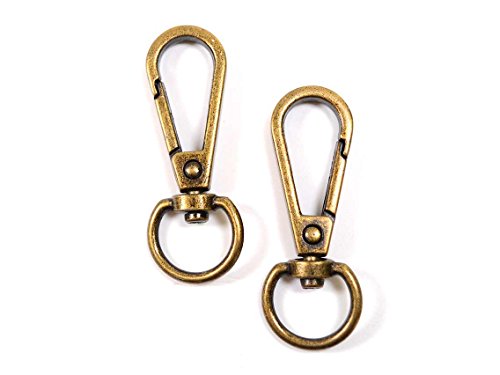 längliche Karabinerhaken mit Drehkupplung in antik bronzefarben 2 Stück von Vintageparts DIY-Schmuck Karabiner Verschluss Schlüsselanhänger von Vintageparts FACHHANDEL FÜR SCHMUCKZUBEHÖR