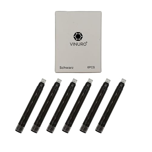 Vinuro® Ersatzpatronen | Ersatzpatronen Premium Füller | auch passend für andere Füllfederhalter | Schwarz (Schwarz) von Vinuro