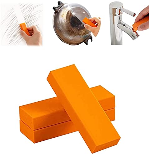 Stainless Steel Decontamination Artifact Eraser,Easy Limescale Eraser Orange,Rubber Rust Eraser Cleaning Eraser for Steel Stainless Surface Kitchen (3 Pcs) von Vinxan