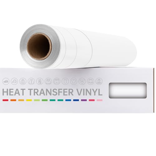 VinylRus Wärmetransfer-Vinyl, 30,5 cm x 6,1 m, Eisweiß, zum Aufbügeln, Vinyl-Rolle für Hemden, HTV-Vinyl für Silhouette Cameo, leicht zu schneiden und zu jäten VinylRus Wärmetransfer-Vinyl, 30,5 cm x 6,1 m, Eisweiß, zum Aufbügeln, Vinyl-Rolle für Hemden, HTV-Vinyl für Silhouette Cameo, leicht zu schneiden und zu jäten von VinylRus