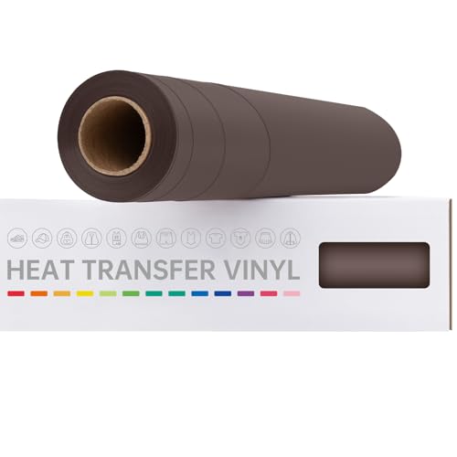 VinylRus Wärmetransfer-Vinyl, 30,5 cm x 6,1 m, Schokoladen-Bügel-Vinyl-Rolle für Hemden, HTV-Vinyl für Silhouette Cameo, leicht zu schneiden und zu jäten von VinylRus