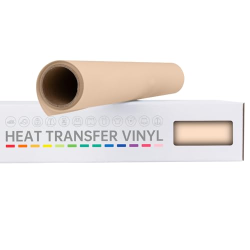 VinylRus Wärmetransfer-Vinyl-Rolle zum Aufbügeln, für Hemden, HTV-Vinyl für Silhouette, Cameo, leicht zu schneiden und zu jäten, 30,5 cm x 1,8 m, Hellpfirsichfarben VinylRus Wärmetransfer-Vinyl-Rolle zum Aufbügeln, für Hemden, HTV-Vinyl für Silhouette, Cameo, leicht zu schneiden und zu jäten, 30,5 cm x 1,8 m, Hellpfirsichfarben von VinylRus