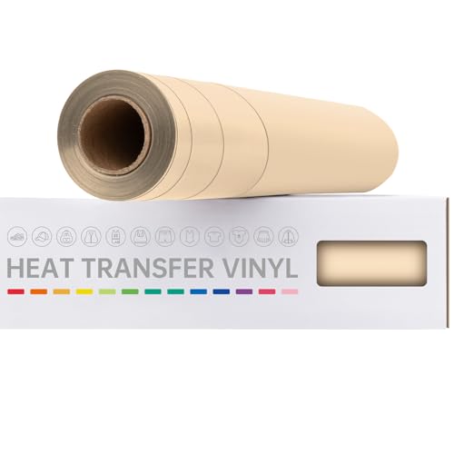 VinylRus Wärmetransfer-Vinyl-Rolle zum Aufbügeln, für Hemden, HTV-Vinyl für Silhouette, Cameo, leicht zu schneiden und zu jäten, 30,5 cm x 6,1 m, hellpfirsichfarben VinylRus Wärmetransfer-Vinyl-Rolle zum Aufbügeln, für Hemden, HTV-Vinyl für Silhouette, Cameo, leicht zu schneiden und zu jäten, 30,5 cm x 6,1 m, hellpfirsichfarben von VinylRus
