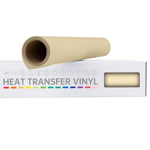 VinylRus Wärmetransfer-Vinyl-Rolle zum Aufbügeln, für Hemden, HTV-Vinyl für Silhouette Cameo, leicht zu schneiden und zu jäten, 30,5 cm x 1,8 m, Hellbraun VinylRus Wärmetransfer-Vinyl-Rolle zum Aufbügeln, für Hemden, HTV-Vinyl für Silhouette Cameo, leicht zu schneiden und zu jäten, 30,5 cm x 1,8 m, Hellbraun von VinylRus