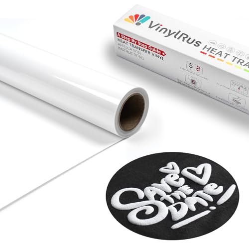 VinylRus Weißer Puff Vinyl Wärmetransfer 3D – 30,5 cm x 1,8 m Puff zum Aufbügeln auf Vinyl für T-Shirt, Puff HTV-Vinyl-Rolle für Silhouette Cameo, Cricut Air oder Maker, leicht zu schneiden und zu VinylRus Weißer Puff Vinyl Wärmetransfer 3D – 30,5 cm x 1,8 m Puff zum Aufbügeln auf Vinyl für T-Shirt, Puff HTV-Vinyl-Rolle für Silhouette Cameo, Cricut Air oder Maker, leicht zu schneiden und zu von VinylRus