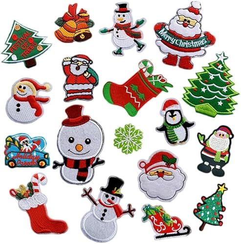 18 Stück Weihnachtsaufnäher, Weihnachtsaufnäher, gestickte AufnäherDekorative Reparaturaufnäher für Kleidung, Taschen, Hüte, Schals, Mützen 18 Stück Weihnachtsaufnäher, Weihnachtsaufnäher, gestickte AufnäherDekorative Reparaturaufnäher für Kleidung, Taschen, Hüte, Schals, Mützen von Viojrlly