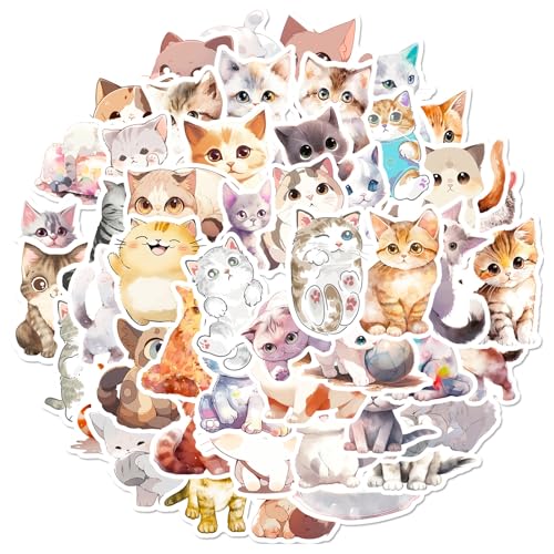 50 Blatt Packung Aquarell Katze Aufkleber Auto Laptop Telefon Gitarre Skateboard Motorrad Fahrrad Katze Aufkleber Set Vinyl Wasserdicht Ästhetische Aufkleber für Jugendliche Kinder Erwachsene 50 Blatt Packung Aquarell Katze Aufkleber Auto Laptop Telefon Gitarre Skateboard Motorrad Fahrrad Katze Aufkleber Set Vinyl Wasserdicht Ästhetische Aufkleber für Jugendliche Kinder Erwachsene von Viojrlly