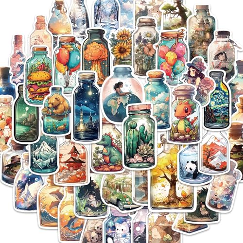 50 Stück Aesthetic Aufkleber, Welt in einer Flasche Aufkleber, Wasserfeste Graffiti Sticker Decals für Koffer, Laptop, Fahrrad, Skateboard, Motorrad Helm, Phone, Journal, Scrapbooking, Jungen Mädchen 50 Stück Aesthetic Aufkleber, Welt in einer Flasche Aufkleber, Wasserfeste Graffiti Sticker Decals für Koffer, Laptop, Fahrrad, Skateboard, Motorrad Helm, Phone, Journal, Scrapbooking, Jungen Mädchen von Viojrlly