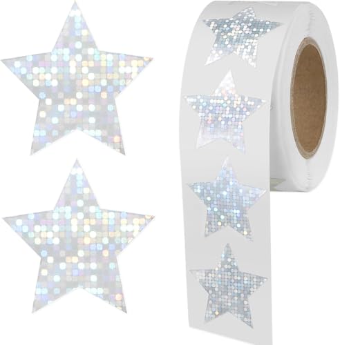 500 Stück Silber Aufkleber, Stern Glitzer Aufkleber, Silber Aufkleber Sterne, Glitzer Sterne Basteln Sterne Dekorationen für Klassenzimmer Lehrer Zubehör 500 Stück Silber Aufkleber, Stern Glitzer Aufkleber, Silber Aufkleber Sterne, Glitzer Sterne Basteln Sterne Dekorationen für Klassenzimmer Lehrer Zubehör von Viojrlly
