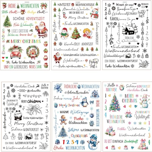 6 Bögen Rubbelaufkleber, Weihnachten, DIY dekorative Rubbelfolienaufkleber, Rubbelaufkleber-Transfers, Rubbel-Transferaufkleber für Weihnachten, für Möbel, Fenster, Glastassen 6 Bögen Rubbelaufkleber, Weihnachten, DIY dekorative Rubbelfolienaufkleber, Rubbelaufkleber-Transfers, Rubbel-Transferaufkleber für Weihnachten, für Möbel, Fenster, Glastassen von Viojrlly