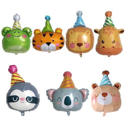 7 Stück Tierkopf Folienballon, Giant Waldtiere Luftballon Helium Ballons, Dschungel Aluminiumfolie Luftballons, Tiere Riesenballon für Kinder Geburtstag Party Deko 7 Stück Tierkopf Folienballon, Giant Waldtiere Luftballon Helium Ballons, Dschungel Aluminiumfolie Luftballons, Tiere Riesenballon für Kinder Geburtstag Party Deko von Viojrlly