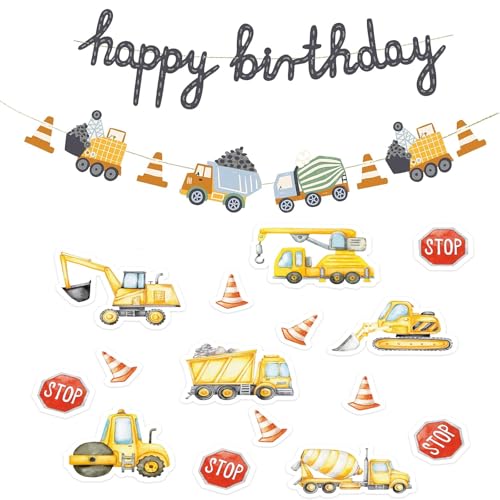 Bagger Geburtstag Deko, 100 Stück Bagger Geburtstag Deko Konfetti mit Baustellen Happy Birthday-Banner, BAU-Themenparty DIY-Dekoration für Kindergeburtstag, Baustelle Tischdekoration Bagger Geburtstag Deko, 100 Stück Bagger Geburtstag Deko Konfetti mit Baustellen Happy Birthday-Banner, BAU-Themenparty DIY-Dekoration für Kindergeburtstag, Baustelle Tischdekoration von Viojrlly