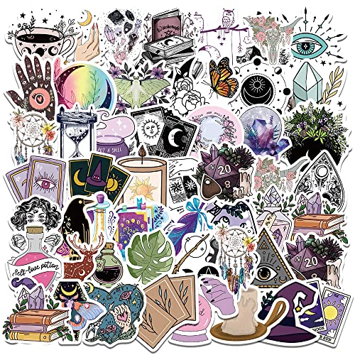 Hexenaufkleber 50 Stück, Retro-Fantasy-Aufkleber-Set für Laptops, Skateboards, Motorräder, Snowboards, Koffer, wasserfeste Vinyl-Aufkleber in Schwarz und Weiß für Erwachsene Hexenaufkleber 50 Stück, Retro-Fantasy-Aufkleber-Set für Laptops, Skateboards, Motorräder, Snowboards, Koffer, wasserfeste Vinyl-Aufkleber in Schwarz und Weiß für Erwachsene von Viojrlly