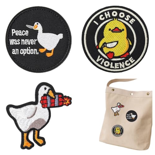 Viojrlly 3 Stück Klett Patches Velcro Patch Tier Klett Lustig Patches Gestickte Aufnäher Süße Ente MilitäR GäNse Entenbissmesser Lustiger Klett für Rucksäcke Jacken Jeans Jungen Mädchen Viojrlly 3 Stück Klett Patches Velcro Patch Tier Klett Lustig Patches Gestickte Aufnäher Süße Ente MilitäR GäNse Entenbissmesser Lustiger Klett für Rucksäcke Jacken Jeans Jungen Mädchen von Viojrlly
