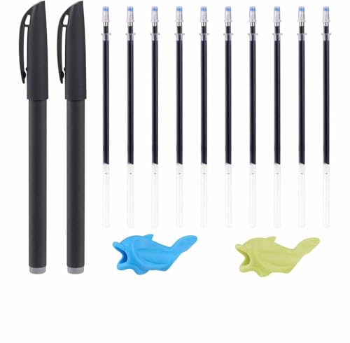 Viojrlly Radierbares Stiftset, 2 Magic Pens mit 10 Ersatzminen und 2 Stifthüllen, radierbare Kugelschreiber für Kinder, Studenten und Erwachsene (0,5 mm) von Viojrlly