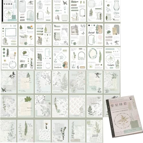 Viojrlly Sticker Set, 40 Blatt Washi Papier Scrapbook Aufkleber Set, Selbstklebend Pflanzen Muster Sticker, Wasserfeste Graffiti Sticker Decals für Koffer, Laptop, Fahrrad, Skateboard, Motorrad Helm Viojrlly Sticker Set, 40 Blatt Washi Papier Scrapbook Aufkleber Set, Selbstklebend Pflanzen Muster Sticker, Wasserfeste Graffiti Sticker Decals für Koffer, Laptop, Fahrrad, Skateboard, Motorrad Helm von Viojrlly