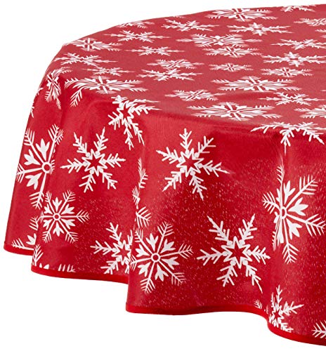 Violet Linen Decorative Christmas Snowflakes Design Tablecloths, 60" Round Violet Linen Decorative Christmas Snowflakes Design Tablecloths, 60" Round von Violet Linen