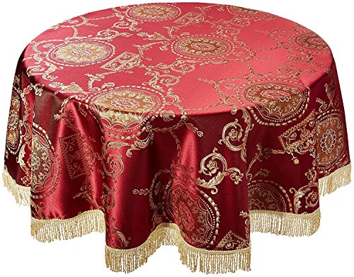 Violet Linen Prestige Damast-Tischdecke, rund, 152,4 cm, Burgunderrot Violet Linen Prestige Damast-Tischdecke, rund, 152,4 cm, Burgunderrot von Violet Linen