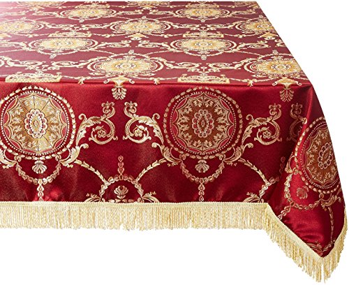 Violet Linen Prestige Tischdecke, Damast-Design, rechteckig, 152,4 x 304,8 cm, Burgunderrot Violet Linen Prestige Tischdecke, Damast-Design, rechteckig, 152,4 x 304,8 cm, Burgunderrot von Violet Linen