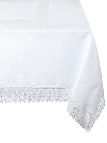 Violet Linen Treasure Lace Tischdecke, rechteckig, 178 x 266 cm, Weiß Violet Linen Treasure Lace Tischdecke, rechteckig, 178 x 266 cm, Weiß von Violet Linen