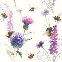 Serviette "Hummeln und Blumen" - 20 Stück von Violett