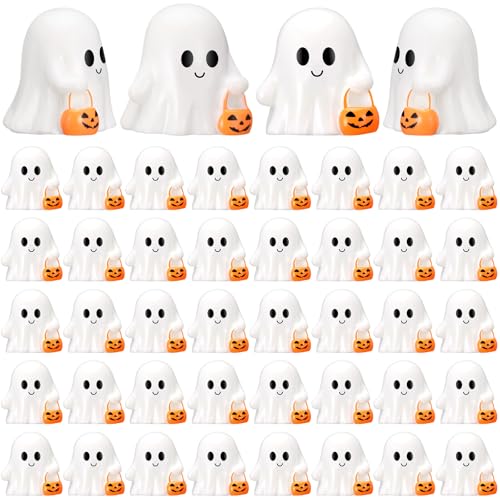 VioraWhite 50 Stück Mini-Halloween-Miniaturen Geisterfiguren Jack O Laterne Harz Geist winzige Harzfiguren Ornamente für Halloween Party Outdoor Haus Garten Dekoration VioraWhite 50 Stück Mini-Halloween-Miniaturen Geisterfiguren Jack O Laterne Harz Geist winzige Harzfiguren Ornamente für Halloween Party Outdoor Haus Garten Dekoration von VioraWhite
