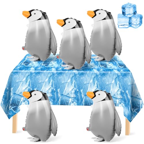 VioraWhite 6 Stück Winter-Pinguin-Themenparty-Zubehör, inklusive weißen und schwarzen Pinguin-Ballons, Eis-Tischdecke, aufblasbare Luftballons, Dekorationen für Geburtstag VioraWhite 6 Stück Winter-Pinguin-Themenparty-Zubehör, inklusive weißen und schwarzen Pinguin-Ballons, Eis-Tischdecke, aufblasbare Luftballons, Dekorationen für Geburtstag von VioraWhite