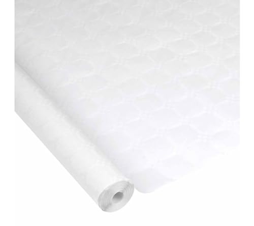 Viphome Damast-Tischdecke, 1,18 x 50 m, 25 g, Weiß, 118 x 5000 von Viphome