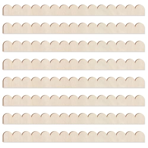 18 Stück unlackierte gewellte Holzleisten, gewellte Kanten, dekorative Zierleiste für Zuhause, Wandschrank, Regal und Fenstertür (61 x 4 cm) von Viprest