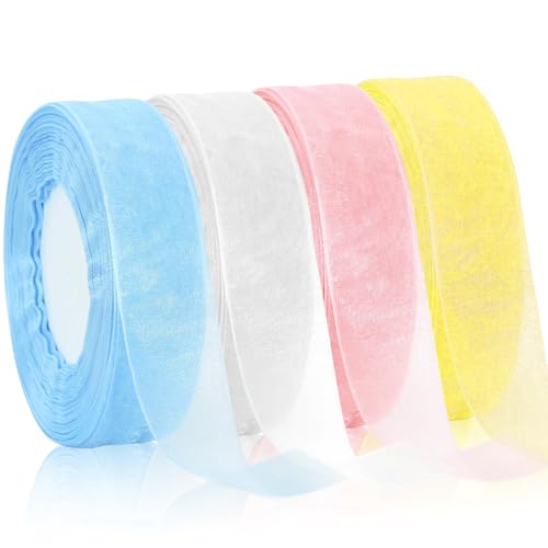 Vipuikos 4 Rollen Organzaband, Geschenkband Weiss 20 mm x 45 m, 4 Farben Schleifenband Chiffon Weihnachten Set, Transparente Romantik, Schleifenbänder Bunt für Basteln, Hochzeit, Dekoratives, Party Vipuikos 4 Rollen Organzaband, Geschenkband Weiss 20 mm x 45 m, 4 Farben Schleifenband Chiffon Weihnachten Set, Transparente Romantik, Schleifenbänder Bunt für Basteln, Hochzeit, Dekoratives, Party von Vipuikos