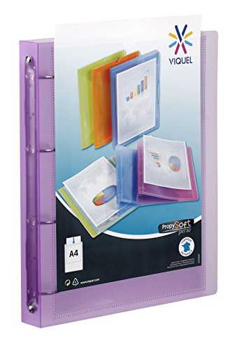 Viquel 097302 – 05 Ringbuch 4 Ringe Rücken von 35 mm personalisierbar, Violett von Viquel